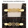 Sacchetti per gioielli 5 pezzi Clip per scialle maglione Set Colletto cardigan retrò Fiori antichi Clip per abiti per donne Ragazze Stile 2