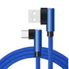 Cavi di tipo C Cavo micro USB a 90 gradi Cavi di ricarica rapida da 1 m 2 A Linea dati di tipo C intrecciata per S20 S21 S9 S10 NOTE 20 Smartphone Telefoni Android