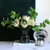 Dekorativa blommor konstgjorda blommor Silk King Protea Diy Arrangement Fake Emperor White Home Party Wedding Table Decoration