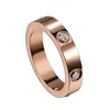 Liefde schroefring luxe designer sieraden heren ringen klassieke heren diamant titanium stalen legering vergulde gouden zilveren rose grootte 4 mm 5 mm 6 mm zelf liefde kar liefde ring