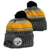 Pittsburgh Beanie Gorros SOX LA NY Equipo de béisbol de América del Norte Parche lateral Lana de invierno Deporte Gorro de punto Pom Skull Caps A3