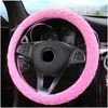 Steering Wheel Covers Cover Protector Winter Soft Short Plush 15 Inch Auto Car Styling