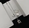 Bolsa de grife popular pingente colar corrente de clavícula clássica bolsa de prata charme pulseira de alta qualidade para mulheres festa de casamento jóias presente