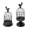 Bougeoirs 2 pièces gothique Table pièce maîtresse cadeau fête oiseau Cage support ensemble fer Art chandelier décor à la maison salon Vintage affichage