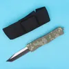 Special Offer Allvin Manufacture Green Camoflage A161 Auto Tactial Knife 440C 58HRC Two-tone Black Blade Outdoor Survival Tactical Gearz