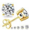 Moissanite brincos meninas 925 prata esterlina corte redondo laboratório cultivado diamante mossanite feminino masculino branco banhado a ouro orelha studs