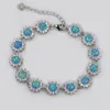 Strand JLB-255 Braccialetti con opale di fuoco blu Gioielli di moda all'ingrosso Bracciale con zirconi cubici per il compleanno e il regalo di San Valentino