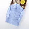 Kids Shirts IENENS Yong Boy Shirts Kids Clothes Solid Color 3-11Years Baby Long Sleeve Shirt Spring Tops Tees Shirts Children Casual Blouse 230403