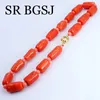 Choker 6mm 10-12mm Women Jewelry Bridal Gift Fashion Chokers Collar Red Orange Coral Necklace 18inch