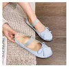 Dress TINGHON Mary Jane Round Toe Women's Bow Silk Satin Ballet SpringAutumn Flats Women Shoes Plus Size 33-43 230403