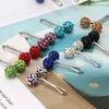 Brooches 12Pcs Muslim Hijab Scarf Safety Pin Clips Rhinestone Ball Brooch Fashion Jewelry