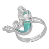 Artes e artesanato Caribe Sereia Moda Ring Moda CZ Diamante