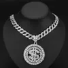 Collier en dollars américains, nouvelle niche, avec pendentif rotatif en dollars américains, en alliage, personnalité hip-hop, collier cubain, bijoux pour hommes 231015