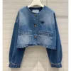 Women Jacket Designer Woman Fashion Short Denim Jackets Original P Letter Casual Oversized Long Sleeve Coat Spring Summer Sun Protection Outerwear