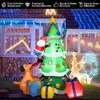 Christmas Decorations Inflatable Dogs Chasing Santa Claus Climbing Tree with Lighting Xmas Decoration Outdoor Indoor Navidad 2023 231102