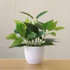 Dekorativa blommor chic konstgjorda bonsai lätta miljövänliga bärbara bleklösa prydnadssimulering kruksam långvarig