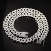 Ny färg 12mm 2 linjer kubanska länkkedjor halsband mode hiphop smycken strass is av halsband för män q11292345