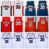 Davidson Wildcats College Stephen Curry Jerseys 30 Basketball High School 버지니아 기술 및 기사 대학 스티치 팀 Navy Blue White Red Orange Shirt NCAA