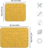 Table Mats Yellow Honeycomb Pattern Dish Drying Mat Large Kitchen Counter 18x24 Inch Pad Bottles Drainer Absorbent