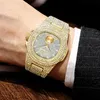 Moda ouro congelado relógio masculino diamante hip hop relógios masculinos marca superior de luxo relógio quartzo reloj hombre relogio montre homme x06253270