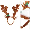 Bandanas Christmas Reindeer Antlers Pała opaska na Atterka cekinowana z akcesorium Bells For Hair Party (Brown)