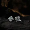 Stud Earrings E1254 ZFSILVER S925 Sterling Silver Korean Lovely Irregular Glue Square Jewelry For Women Charm Party Gifts Girl