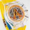 Mens Watch 3126 Otomatik Hareket İzliyor 40mm Sanatçı Serisi Dört Temalar Renk Tasarımcı Kadran Tamamen Şeffaf İzle Net Enfesli Bilek saati Montre De Luxe