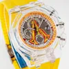 Montre pour hommes 3126 Montres à mouvement automatique 40 mm Série Artiste Quatre thèmes Couleur Cadran de créateur Montre entièrement transparente Montre-bracelet exquise Montre De Luxe