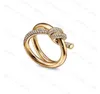 Band Rings Designer Ring Ladies Rope Knot Ring Luxury With Diamonds Fashion Rings for Women Classic Jewelry 18K Gold Plated Rose Wedding Wholesale J230411