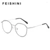 Sunglasses Feishini Anti Blue Light Glasses Blocking Filter Reduces Eyewear Metal Strain Clear Gaming Computer Korea Women Cat Eye