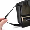 Bolsas de almacenamiento Mesh negro Organizador cosmético transparente Fundación líquida Cepillo para maquillaje de polvo Herramientas bolsas Pocha portátil