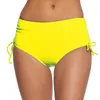 Shorts femininos S-2XL 7 cores cordão ajustável ruched elástico praia rapidamente seco mulheres verão bikini natação troncos calças de banho