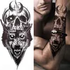 Tillfälliga tatueringar Black Forest Tattoo Sticker för män Kvinnor Tiger Wolf Death Skull Temporär tatuering Fake Henna Skeleton King Animal Tatoo Z0403