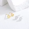 Boucles d'oreilles à tige en argent Sterling 2023 S925, petite Rose pour femmes, série Sen, trou d'oreille Simple creux