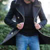 Men's Wool Men's Long Coat Lapel Double-breasted Fashion Casual Pure Color Jacket 2023 Fall/Winter