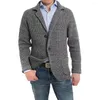 Erkek Sweaters Sonbahar Kış uzun kollu hırka örgü kazak Amerikan moda zarif retro İngiliz katı gündelik cep