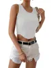 Dames Tanks Dames S-trui Tanktops Mouwloos Basic Cami-top Overhemd Ronde hals Slim Fit Casual Gebreid Geribbeld Blouses