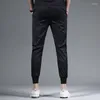 남성용 바지 여름 남성용 가벼운 검은 스포츠 조깅하는 패션 캐주얼 슬림 핏 탄성 허리 드로 스트링 바지 CP2285