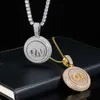 Персонализированное вращающееся письмо с комбинированным кулоном, ожерелье, законодатель моды, креативное ожерелье в стиле хип-хоп с цирконом, ювелирные изделия 231015
