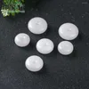 Beads Smooth Flat Gem Stone 23/26/30mm White Jad E Donut Round Pendant Fit Necklace Handmade DIY For Jewelry Components Making