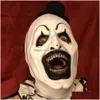 Décoration de fête Joker Latex Masque Terrifier Art Le Clown Cosplay Masques Horreur Fl Visage Casque Halloween Costumes Accessoire Carnaval Otcvy