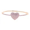 Bracelet couleur or Rose zircon cubique Rose Bracelet coeur pour femmes 2023 Pinky fille bijoux 231102