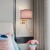 Vägglampor E27 Bedside LED -lampa med USB -port 1W Spotlight Nordic Modern inomhusbelysning för sovrumsläsning