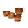 Bowls Acacia Wood Serving Bowl For Fruits Or Salads Japanese Style Single Rice Soup Container Kitchen Tableware