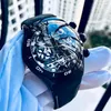 Montres-bracelets Reef Tiger/RT Hommes Sport Montre Mécanique Automatique Squelette Acier Étanche Tourbillon Reloj Hombre
