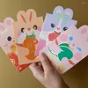 Carta da regalo 2/6pcs 2023 Anno Busta Rossa Festa di Primavera Cinese Hongbao Kawaii Tasca Matrimonio Compleanno Sacchetti di Soldi