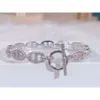 Pulsera De Diamantes Hebilla Nariz De Cerdo Plata 925 V Luz Lujo Exquisito Kelly Oro Rosa Edición Fina BLI