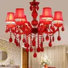 Kronleuchter OUFULA Kristallpendelleuchte im europäischen Stil, rote Kerze, luxuriöses Wohnzimmer, Restaurant, Schlafzimmer, Villaex-Gebäude-Kronleuchter