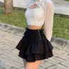 Юбки Fichor Streetwear Mall Goth Юбка Женщины Harajuku Y2K E-Girl High Thaiste Mini юбка Dark Gothic Punk Emo Alt Club Wear 230403