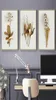 ノルディックゴールデン植物の葉と花の壁アートの写真キャンバス絵画クアドロスポスターとリビングルーム装飾のためのプリント2625498